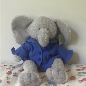 Blue and Gray Stuffed Elephant Toy